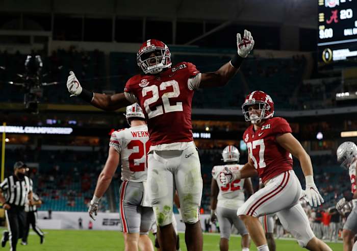 January 11, 2021, Alabama running back Najee Harris in CFP National Championship in Miami, FL.